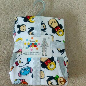BNWT Disney Tsum Tsum hooded one piece PJ Medium